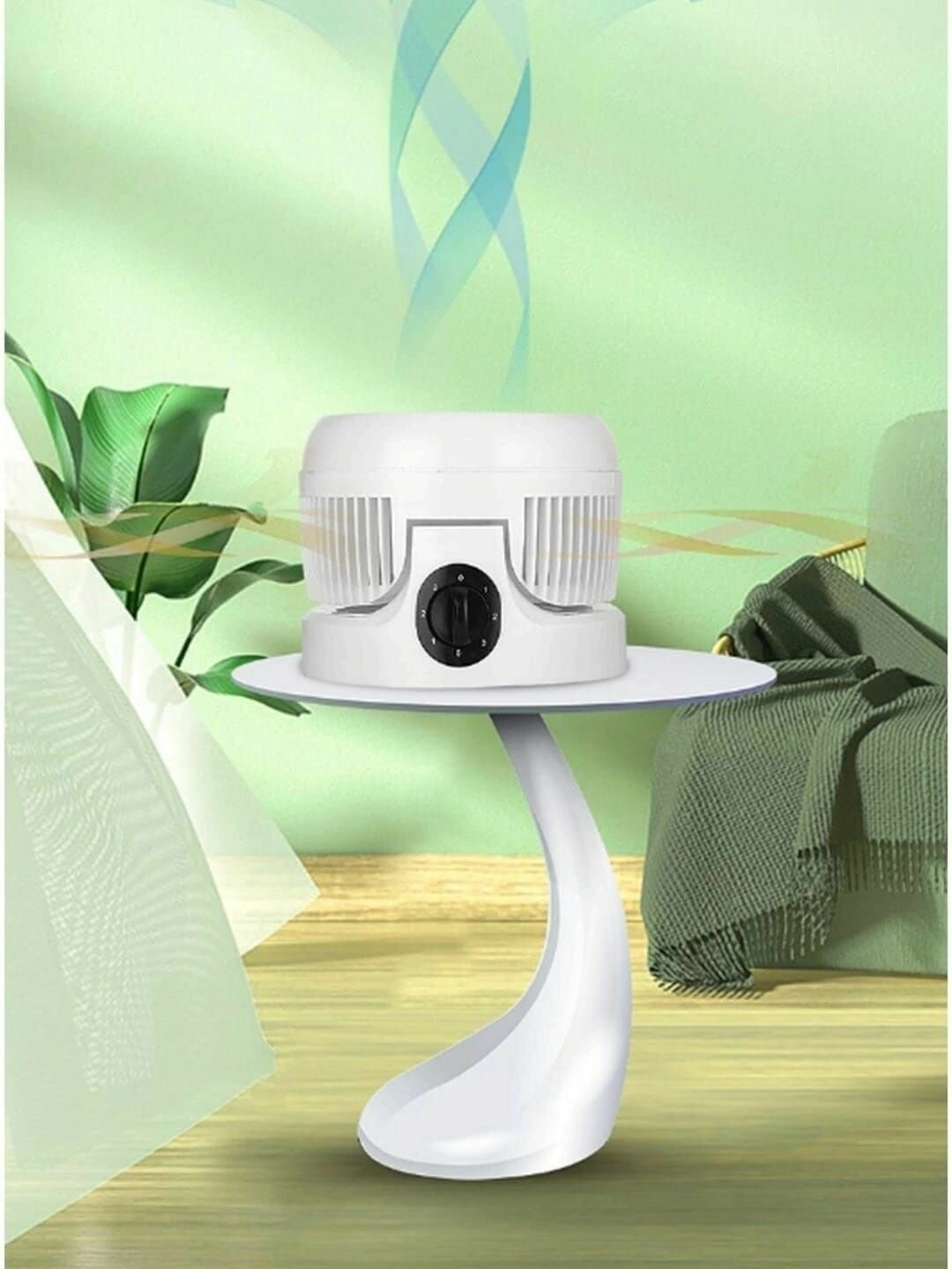 Складной настольный вентилятор для циркуляции воздуха, цвет белый - фотография № 3