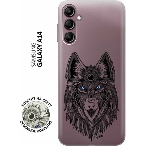Силиконовый чехол на Samsung Galaxy A14, Самсунг А14 с 3D принтом Grand Wolf прозрачный матовый soft touch силиконовый чехол на samsung galaxy a14 самсунг а14 с 3d принтом grand wolf черный