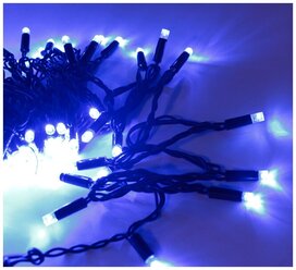 Гирлянда HiLightsDecor Сосульки-Бахрома, 100 LED, уличная, черный провод, соединяемая до 20 гирлянд, синий (RB-OIC100LSE-B-T-I4-P)