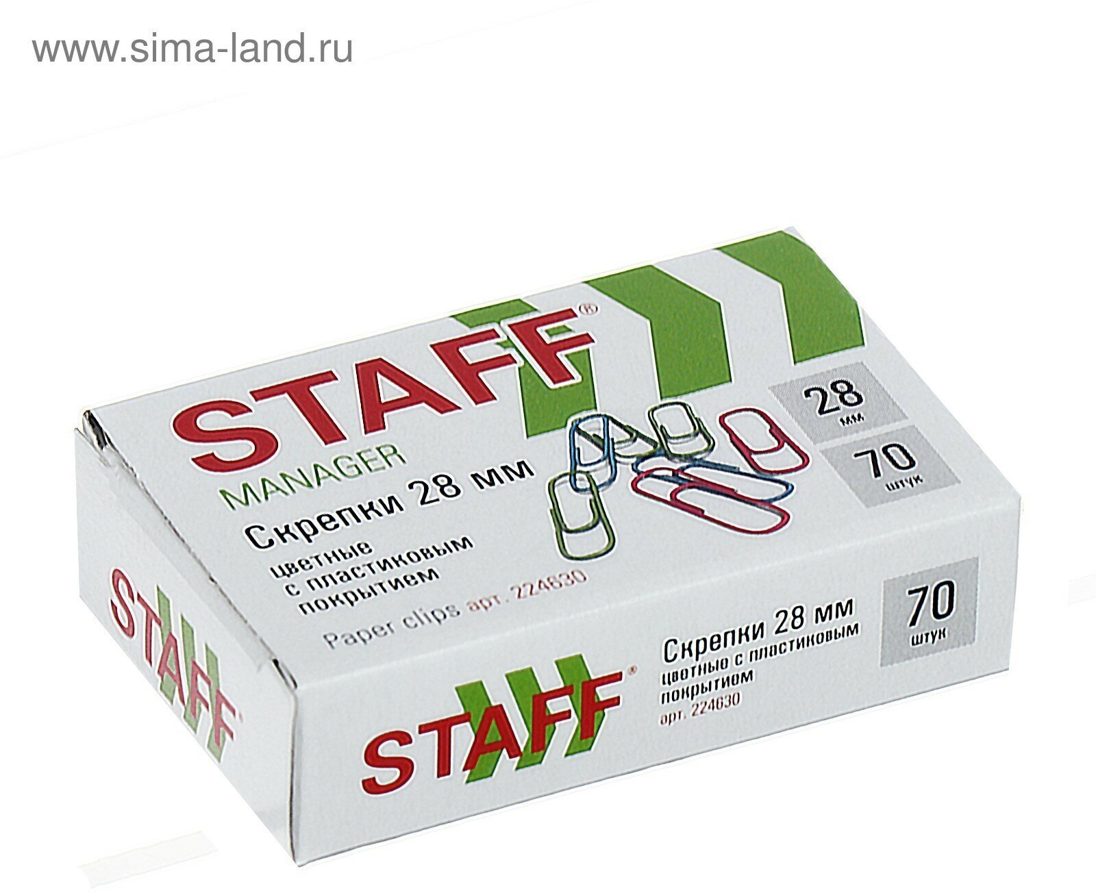 Скрепки цветные Staff 28 мм, 70 шт (224630) - фото №18