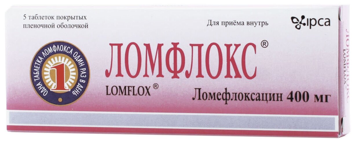 Ломфлокс таб. п/о плен., 400 мг, 5 шт.