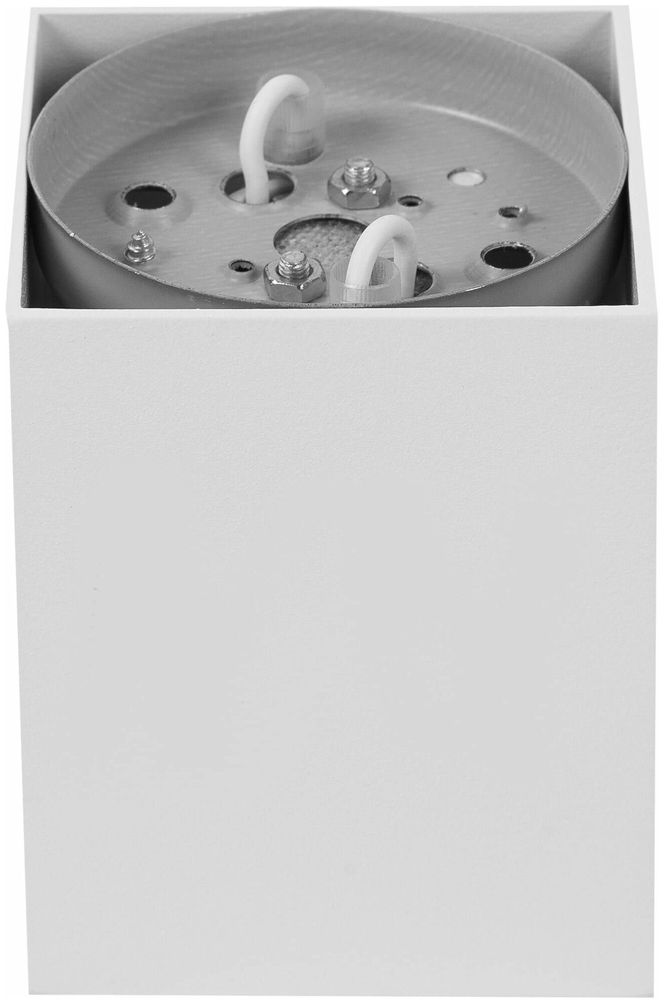 Светильник накладной квадратный GU10 8 см цвет белый - фотография № 2