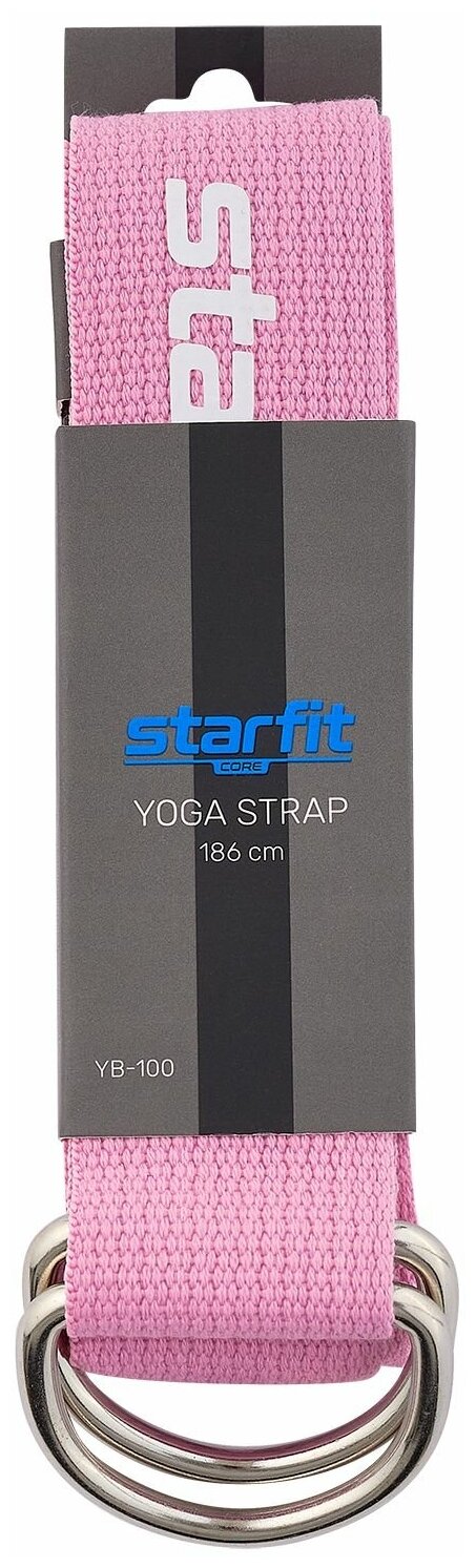 Ремень для йоги Starfit FA-103 дл.:186см ш.:3.8см серый (УТ-00009060) - фото №7