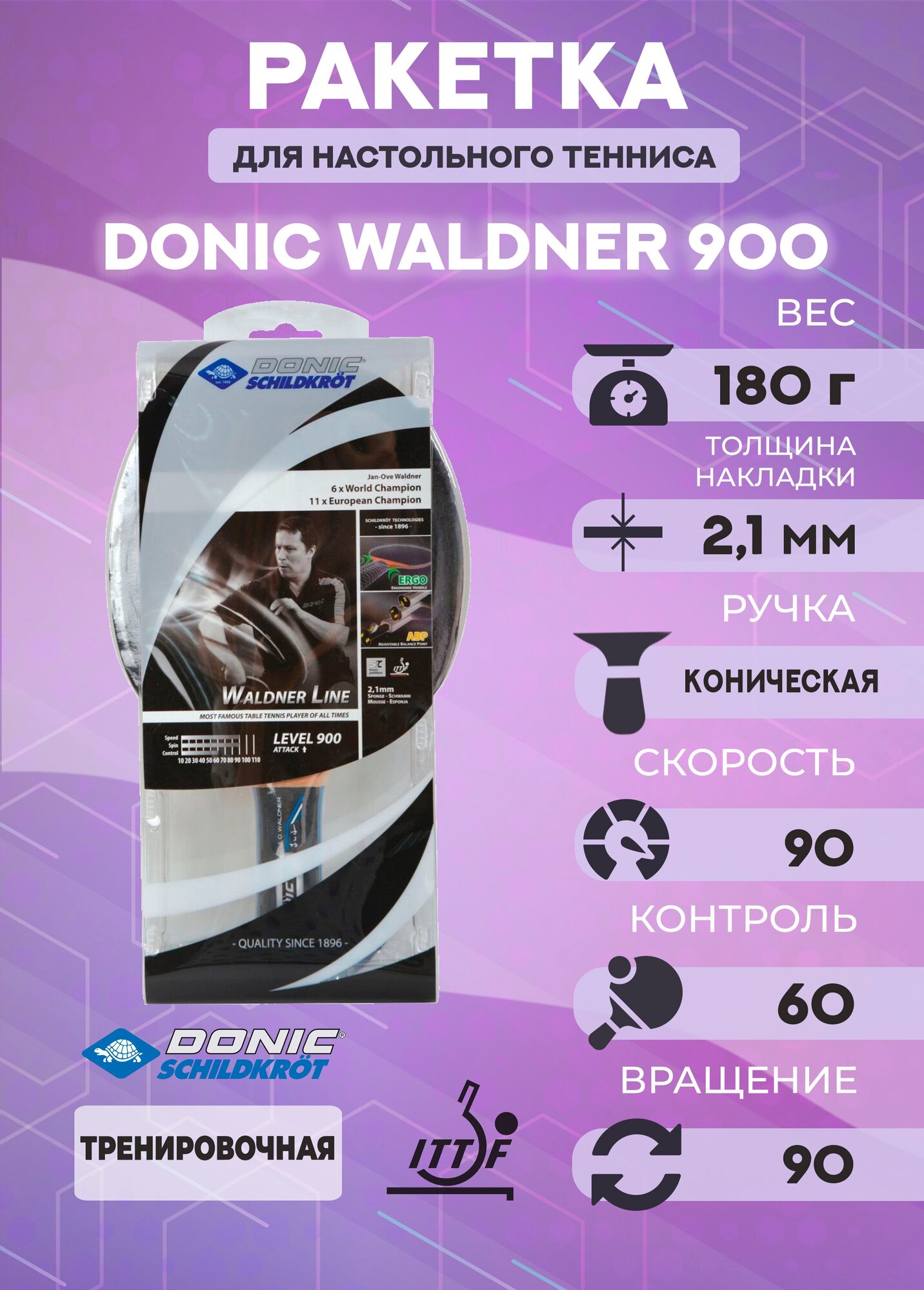 Ракетка для настольного тенниса Donic Waldner 900