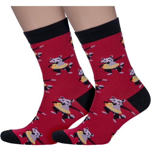 фото Мужские носки hobby line, 2 пары, размер 39-43, бордовый
