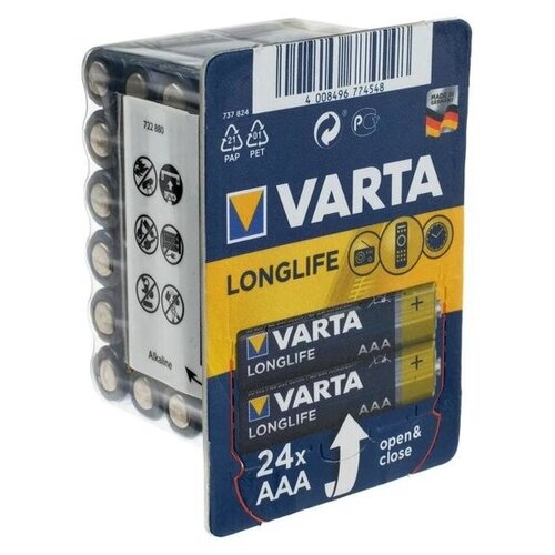 Батарейка VARTA LONGLIFE AAA, в упаковке: 24 шт.