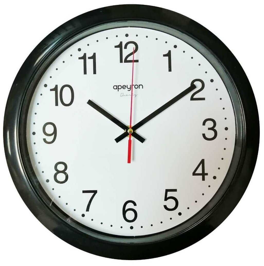 часы настенные APEYRON PL 1.112 черный пластик - фото №1