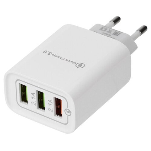 Сетевое зарядное устройство 3 x USB, 5V, 3 А, Quick charge 3.0 белое REXANT