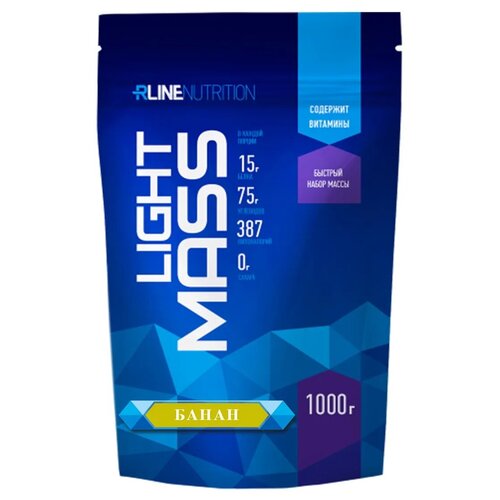 Гейнер RLINESportNutrition Light Mass, 1000 г, банан гейнер rlinesportnutrition mass 1000 г ваниль