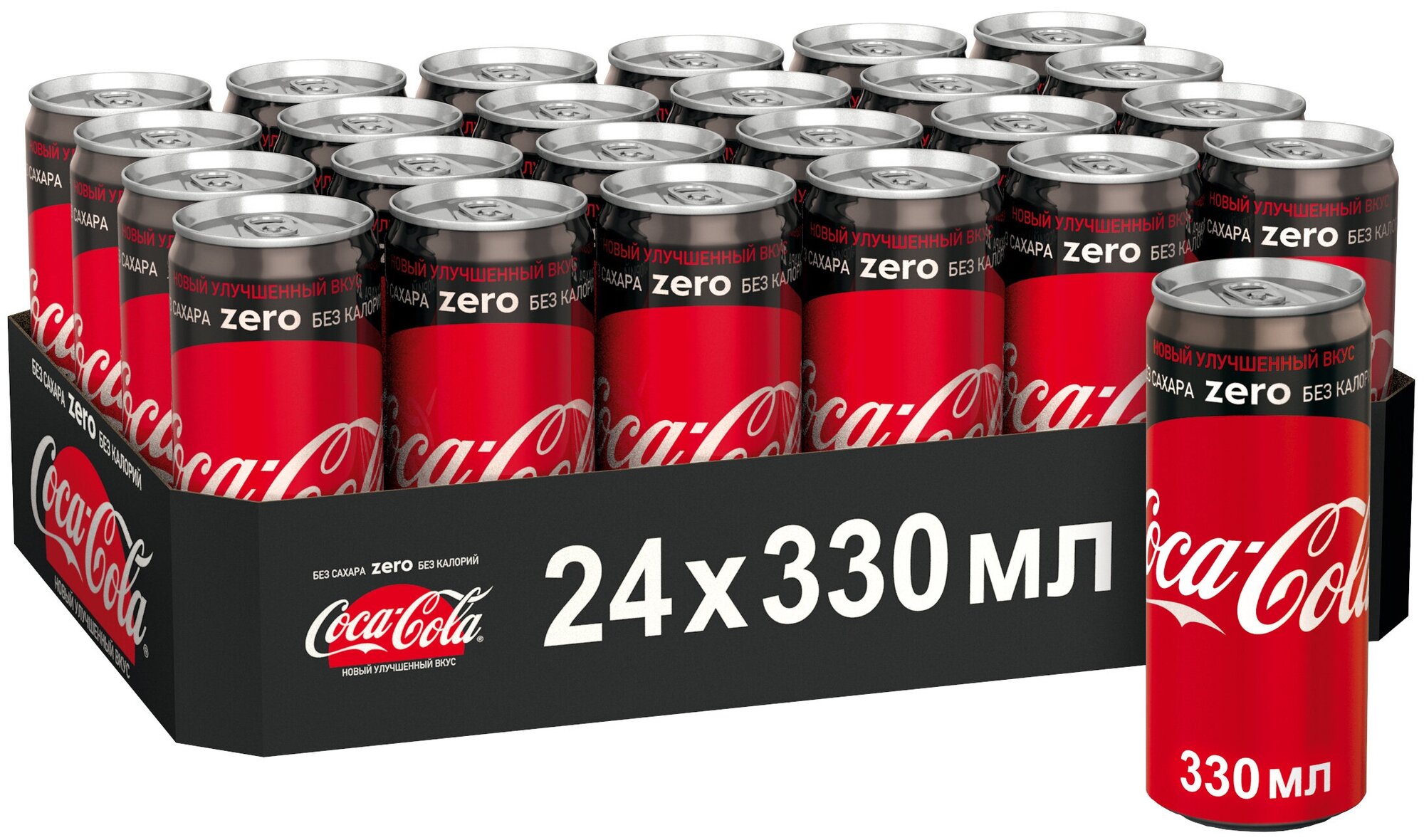 Газированный напиток Coca-Cola Zero 24 банки по 0.33 л, Польша - фотография № 2