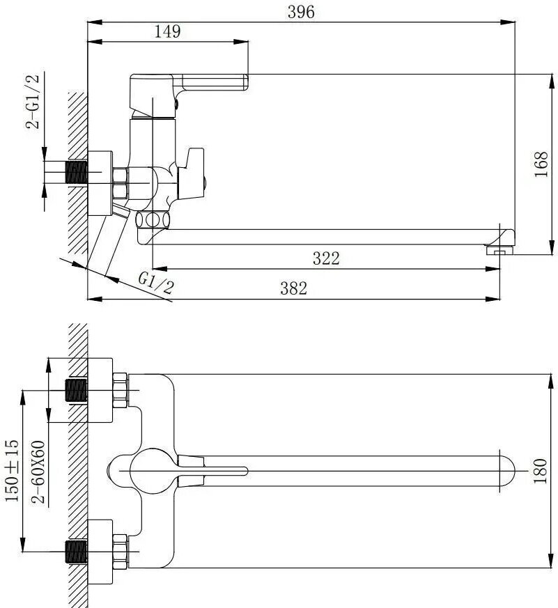 Смеситель универсальный HAIBA HB22814 хром - фотография № 3