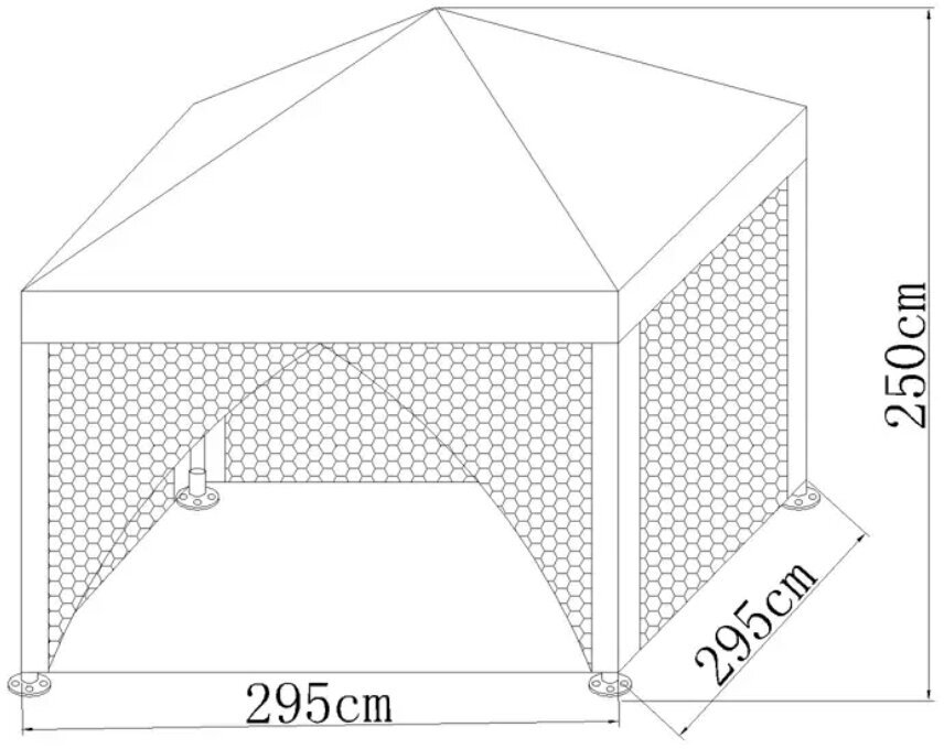 Шатер садовый 3х3 с антимоскитной сеткой - фотография № 5