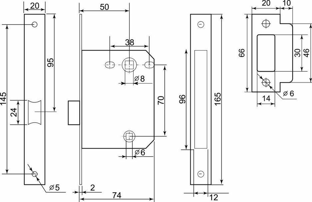 Защелка межкомнатная Palladium 470 CP (хром)