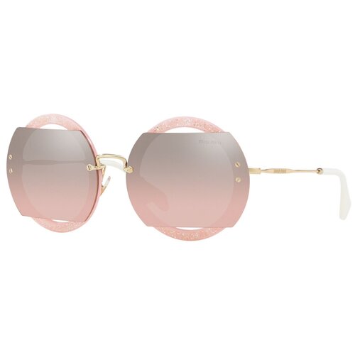 Солнцезащитные очки Miu Miu, круглые, для женщин, розовый