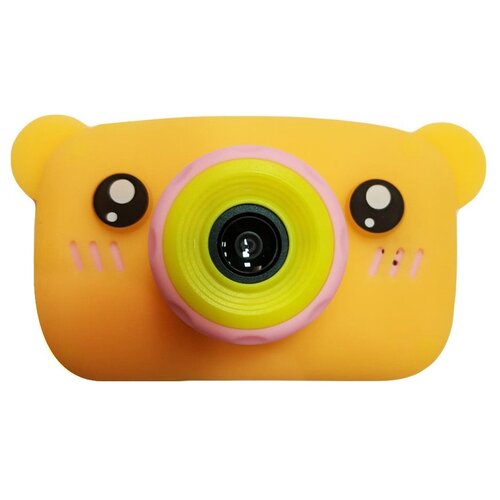 фото Детский цифровой умный фотоаппарат мишка 40 мп. / детский подарок / детская камера с играми + чехол и флешка в 4gb подарок, оранжевый pastila