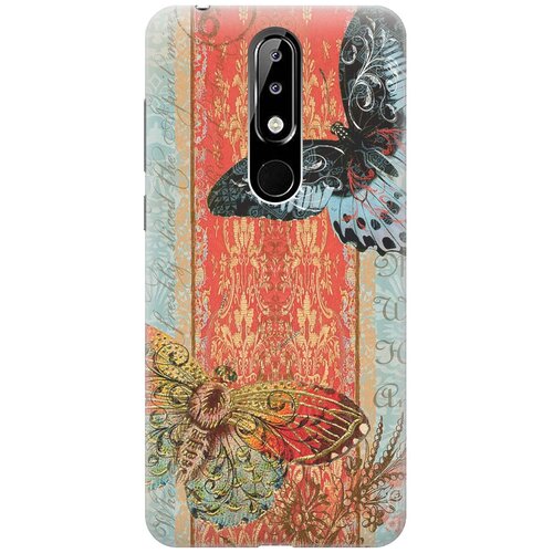 фото Re:paчехол - накладка artcolor для nokia 5.1 plus / x5 (2018) с принтом "две бабочки"