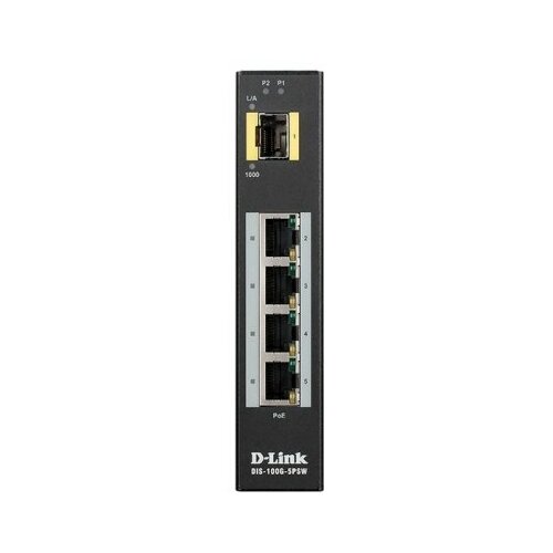 Коммутатор D-Link DIS-100G-5PSW/A1A промышленный медиаконвертер d link dis m100g sw a1a с 1 портом 100 1000base t и 1 портом 100 1000base x sfp