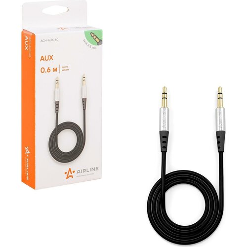 Кабель Aux 3.5 mm Jack - 3.5 mm Jack 0,6м, черный (ACH-AUX-60)