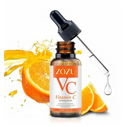ZOZU Сыворотка для лица с Витамином С и Гиалуроновой кислотой, увлажняющая, против морщин, 30 мл.