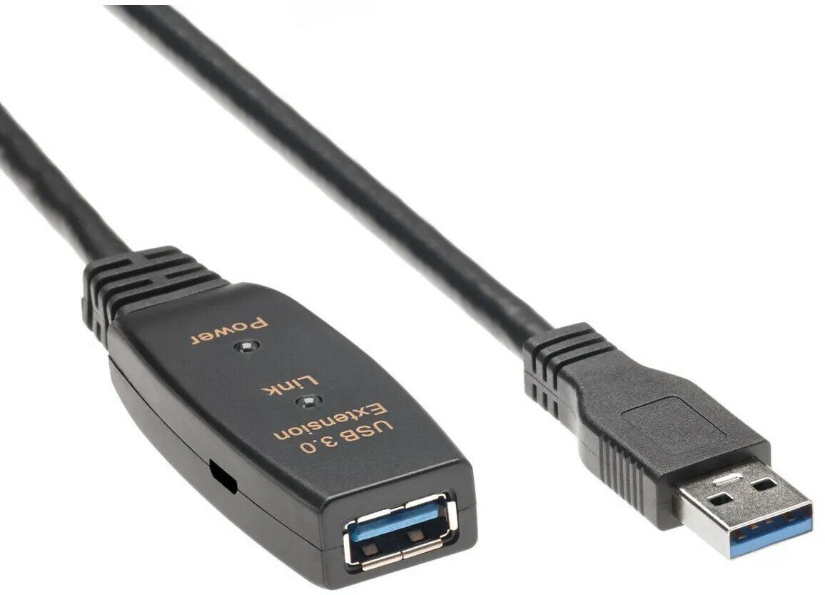 Aopen Коммутационный шнур ACU827A-15M Кабель-адаптер USB3.0-repeater, удлинительный активный Af> 15м iOpen Qust 4895182217355