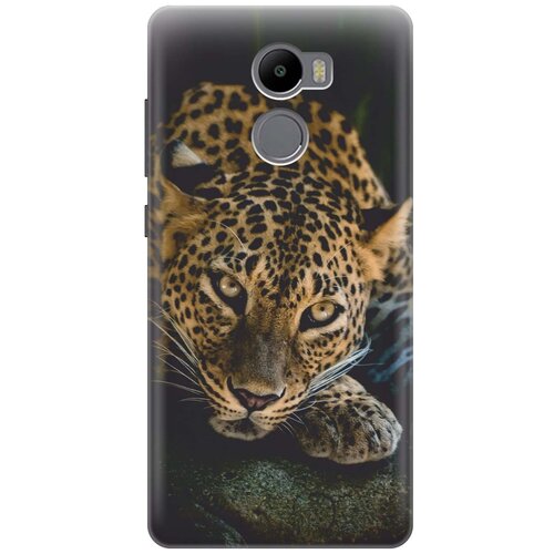 фото Cиликоновый чехол на xiaomi redmi 4 / сяоми редми 4 с принтом "загадочный леопард" gosso