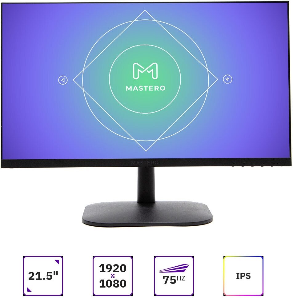 Монитор 21.5" Mastero Base SE2222H IPS, 1920x1080, черный