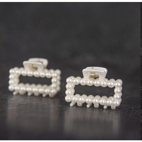 Заколка-крабик жемчужный 2 шт