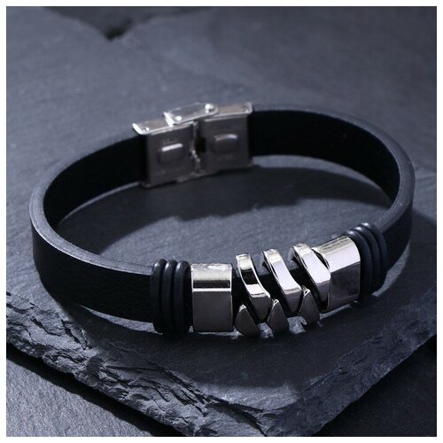 Комплект браслетов, размер 22 см, черный браслет унисекс мощь переплетение цвет чёрный в серебре queen fair