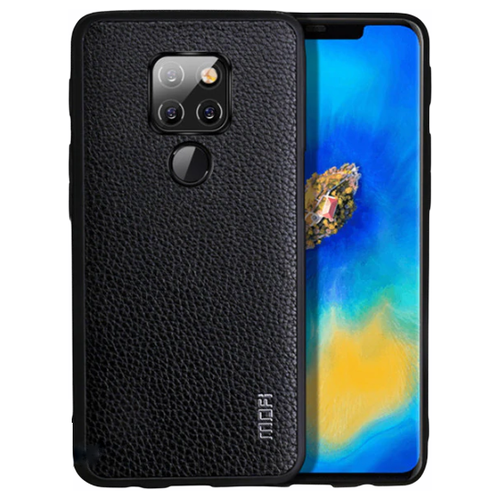 фото Чехол-панель-накладка mypads для huawei mate 20 pro / mate 20 rs 6.39 на пластиковой основе обтянутая импортной эко-кожей черный