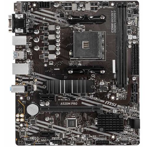 Материнская плата MSI A520M PRO Soc-AM4 AMD A520 mATX 6999₽