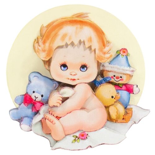 Папертоль «Малыш с игрушками», Paperlove, 10x10 см
