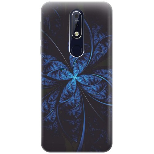 фото Re:paчехол - накладка artcolor для nokia 7.1 (2018) с принтом "темно-синяя абстракция"
