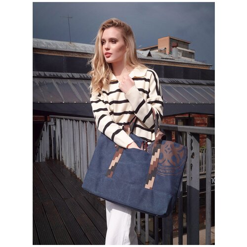 фото Сумка женская или мужская на плечо шопер curanni из плотной натуральной хлопковой ткани канвас