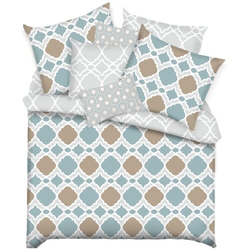 фото Постельное белье 1.5-спальное mona liza kora, бязь, 70 х 70 и 50 х 70 см, серый/коричневый/темно-бирюзовый