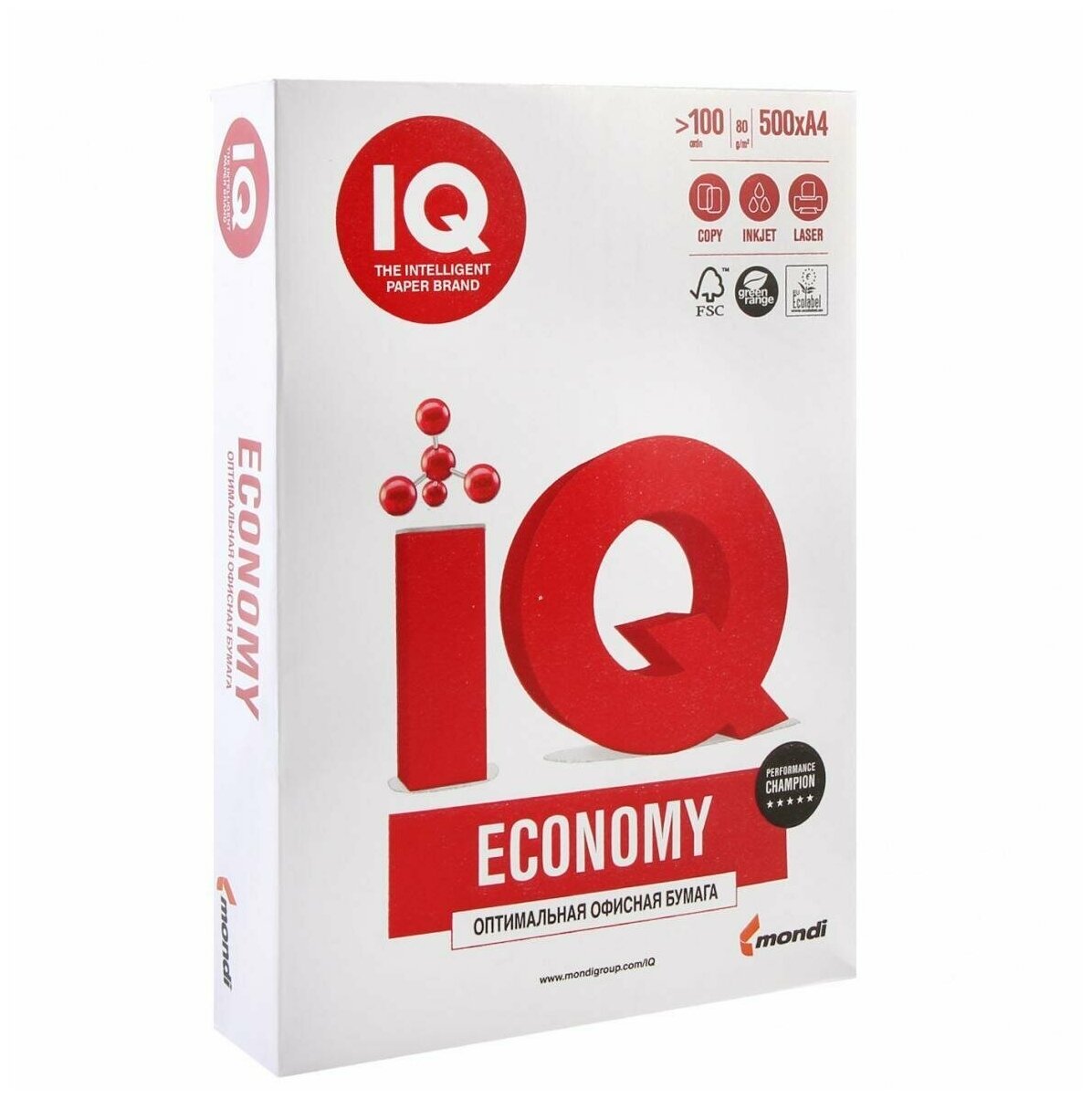 Бумага IQ Economy A4/80г/м2/500л./белый CIE146% 5 шт./кор. - фото №4