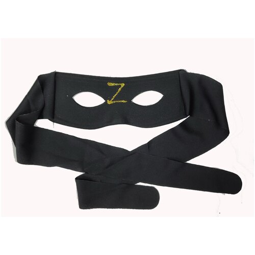 фото Маска зорро черная с золотой буквой z китай
