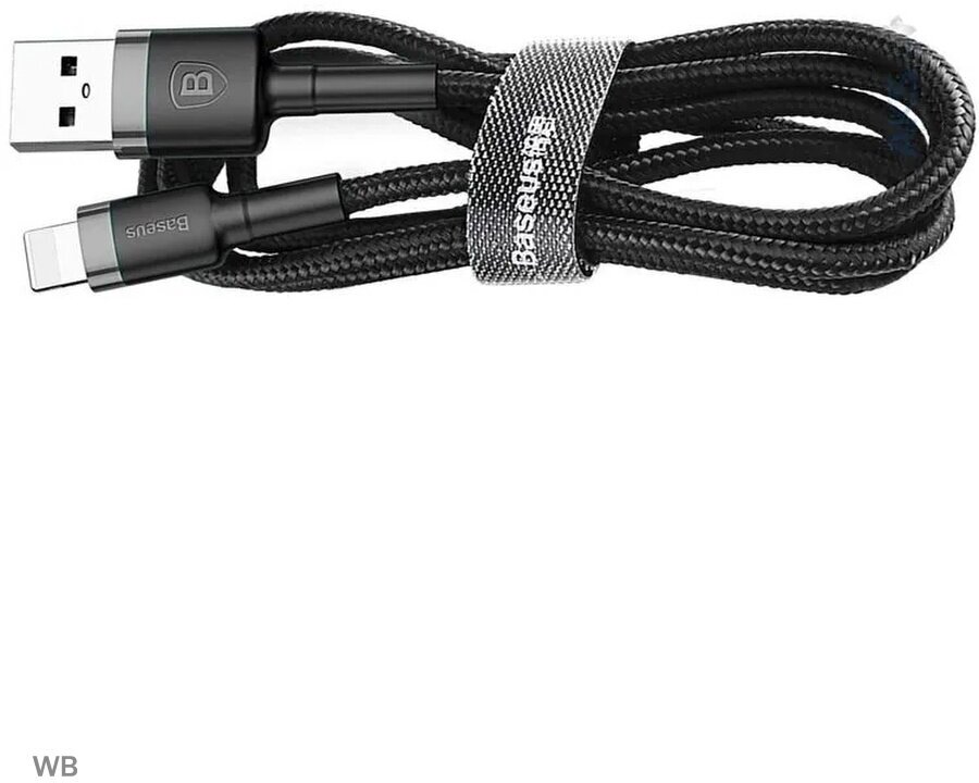 Кабель Baseus (CALKLF-BG1) USB/Lightning 1m (Grey/Black) - фото №5