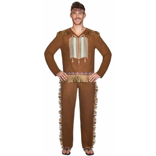 костюм индеец быстрый джо взрослый мужской Комплект одежды amscan, размер 48, коричневый