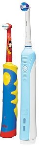 Электрическая эубная щетка Oral-B Pro 500 + Kids D10.513K, белый/голубой/желтый