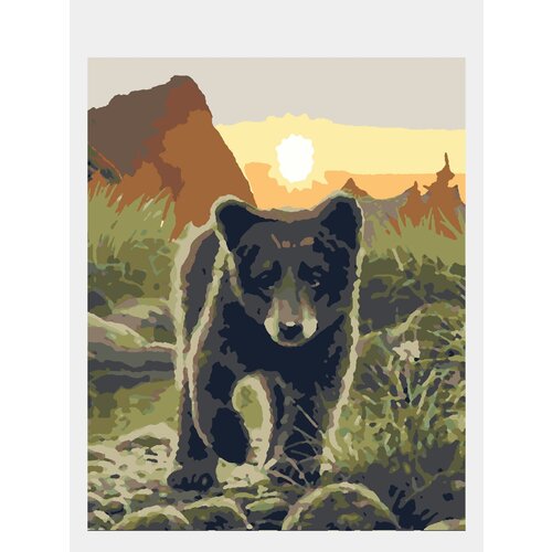 Картина по номерам Selfica Медвежонок 50х40см. картина по номерам selfica яркая 50х40см