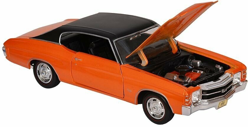 Maisto Машинка Chevrolet Chevelle Sport Coupe 1971, 1:18 оранжевая - фото №12