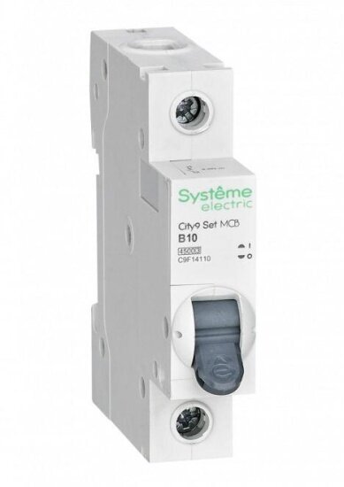 Автоматический выключатель Systeme Electric (schneider Electric) 1п B 10А 4.5кА City9 Set, 230В, C9F14110
