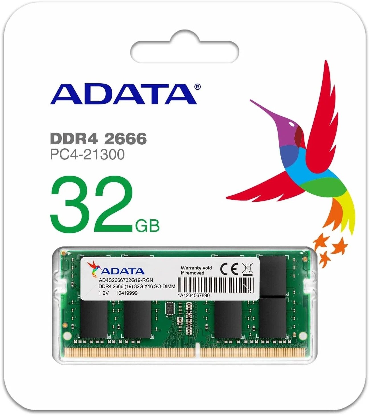 Оперативная память A-Data AD4S26668G19-SGN DDR4 - 8ГБ 2666, SO-DIMM, Ret - фотография № 4