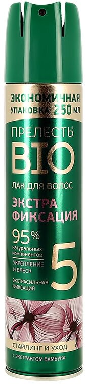 Лак для волос Прелесть Био экстрафиксация с экстрактом бамбука 250мл - фото №5