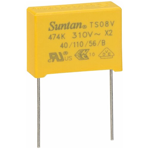 Х2 конденсатор 0.47 мкФ 310 В (AC) (TS08H0A9474KRB0G0R), шаг контактов 22.5 мм, 8 шт.