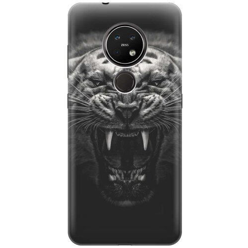 фото Gosso ультратонкий силиконовый чехол-накладка для nokia 6.2 / 7.2 с принтом "оскал тигра"
