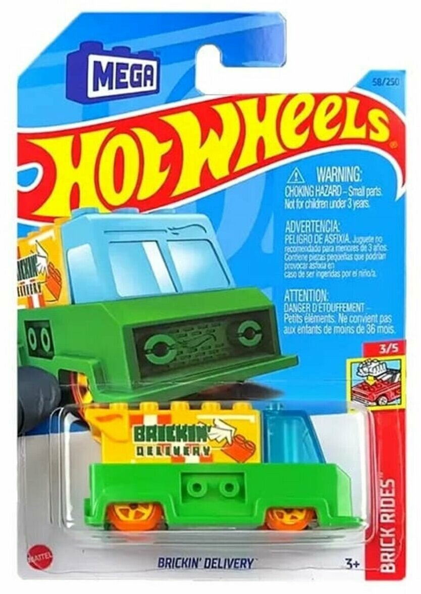 Машинка Hot Wheels коллекционная (оригинал) BRICKIN DELIVERY зелено-желтый HKG31