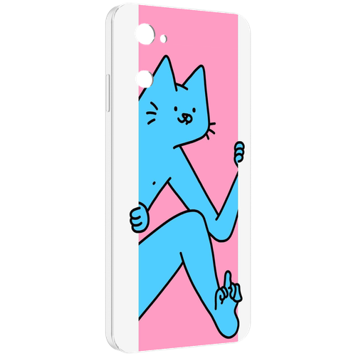 Чехол MyPads голубой кот в дверце для UleFone Note 12 / Note 12P задняя-панель-накладка-бампер чехол mypads парень в подъезде мультик для ulefone note 12 note 12p задняя панель накладка бампер