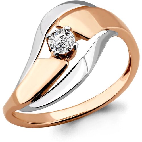 фото Золотое кольцо aquamarine 963150к с бриллиантом diamant-online