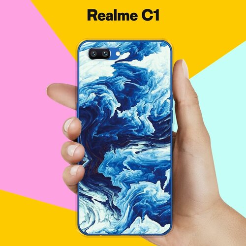 Силиконовый чехол на realme C1 Синий цвет / для Реалми Ц1 силиконовый чехол на realme c1 синий сердца для реалми ц1